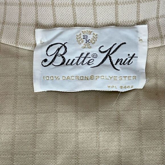 Vintage 70’s Cream Ivory Polyester Sleeveless Cardigan Vest Sz XL - Picture 5 of 6